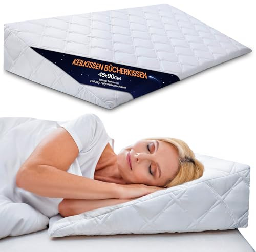 Totsy Baby Almohada de cuña Lectura cojin Respaldo Cama y Sofa antireflujo Adulto - Almohadas para Leer cojín elevar colchon para Dormir 45x90 cm
