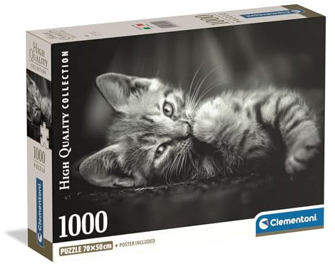 Clementoni - Puzzle pour Adultes 1000 Pièces, HQC Kitty - Compact Box, Fabriqué en Italie, 39950