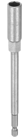 sourcing map Broca de destornillador de tuerca de 10 mm, llave de impacto métrica, vástago hexagonal de 150 mm, extra largo, 6 puntos, ajuste de pernos de acero CR-V de cambio rápido para taladros