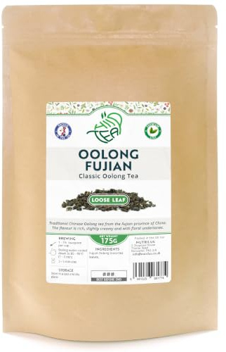 Oolong Fujian Loose Leaf Tea – Classic Chinese Oolong Leaves (175g) | Semi-Oxidised, Slightly Fermented Tea – Rich and Creamy – Resealable Pouch