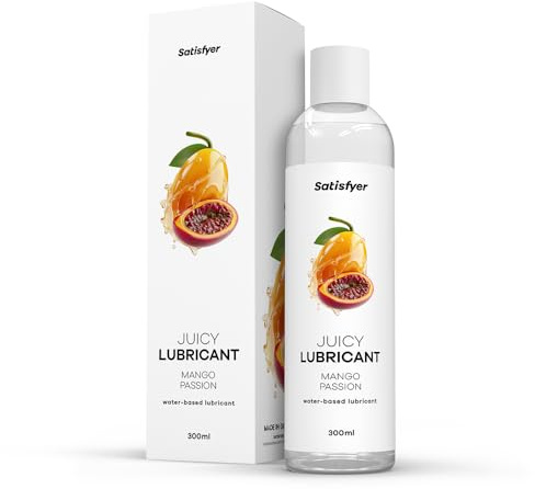 Satisfyer Mango y Maracuyá Lubricante a Base de Agua 300 ml | Gel suave | Sin aceite ni grasa | Fácil de aclarar | pH equilibrado | Aplicación uniforme | Dosificación práctica para uso diario cómodo