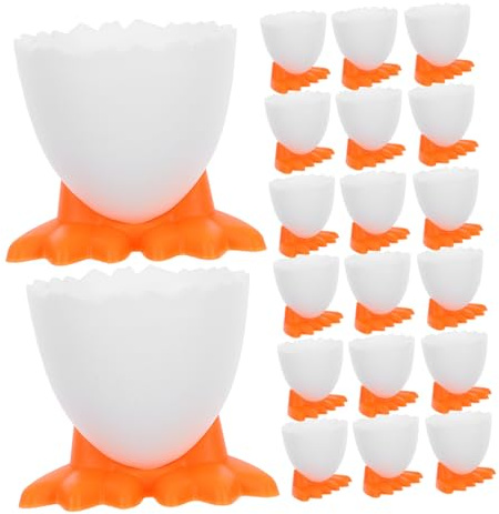 Hueveras Decorativas de Plástico Color Blanco 20 Piezas Forma de Pollo
