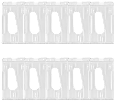 WQNNQW 10 Stück Transparente Hartplastik Ausweishülle, Krtenhüllen Transparente, Vertikal Id Schutzhülle, Kartenhülle Kunststoff Mit Daumenausschub, Für Ausweise Kreditkarten (6 x 9.9cm)