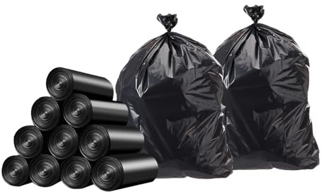 APSIC 33 Gallons Trash Bags, 100 Bags Extra Large 39 x 33 Inch Tall Black Garbage Bags, 1.2 Millimeter 10 Rolls Heavy Duty Thickened Waste Bags, Ideal for Home, Kitchen, Restaurant, Office, Garden