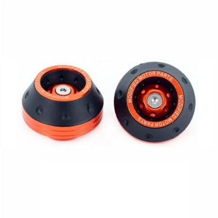 Slider Sturzschutz Universal Motorrad Rad Schutz Crash Pad Motorrad Crash Protektoren Legierung Motocross Fallen Front Slider(2pcs Orange)