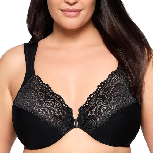Glamorise Damen Wonderwire Stütz-BH mit Spitze mit Bügel #1255 Full Coverage Bra (1er Pack)