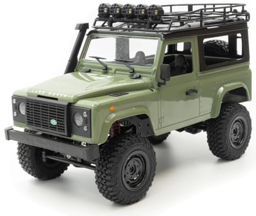 RMT MODELS RC Auto Land Rover Trail V2 1/12 RTR 4WD | Offroad RC Fahrzeug | Steuerung 2,4 GHz | LED Beleuchtung | Laufzeit ca. 60 Min | Aluminium Chassis | Geschwindigkeit 6 km/h (Green)
