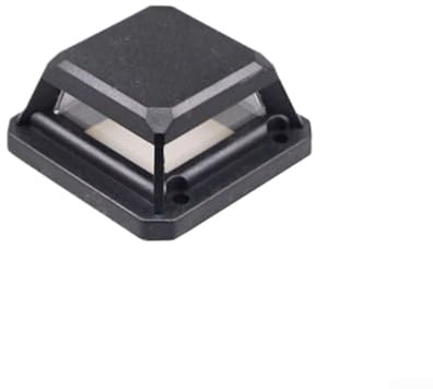 Lot de 3 protections de fenêtre en plastique noir 4,8 x 4,8 x 2,2 cm pour niveau laser avec abat-jour en verre et anneau en caoutchouc