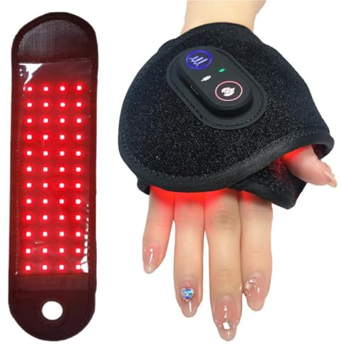 Infrared Heating & Red Light Therapy Wrist Wrap with Vibration Massage - 5 Heat Levels, 3 Massage Modes, USB Rechargeable for Hands, Wrist and Forearm Comfort
