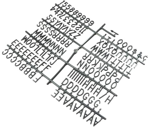 FUOYLOO Leichte Kunststoff Buchstabentafel mit Wiederverwendbaren Buchstaben für Restaurants und Cafés Inklusive Zubehör für Wandelbare Buchstabentafel in Schwarz und Weiß