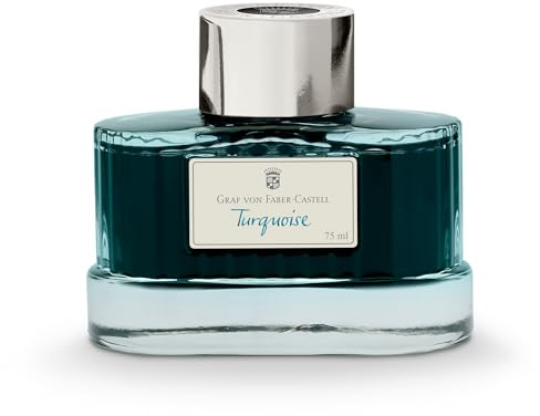 Graf von Faber-Castell 141010 - Encrier Turquoise, 75 ml, encre indélébile dans un encrier élégant