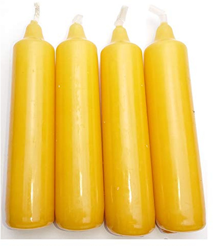 25er Pack Adventskerzen goldgelb ca. 23 x 105 mm (25 x 4 Stück) Weihnachtskerzen, Christbaumkerzen, Pyramidenkerzen, Baumkerzen, Kerzen