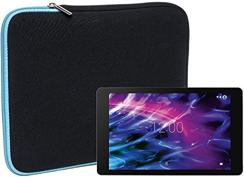 Slabo Tablet Tasche Schutzhülle für Medion Lifetab X10605 | X10607 | P10602 | P10605 | P10606 | P10610 Hülle Etui Case Phablet aus Neopren – TÜRKIS/SCHWARZ