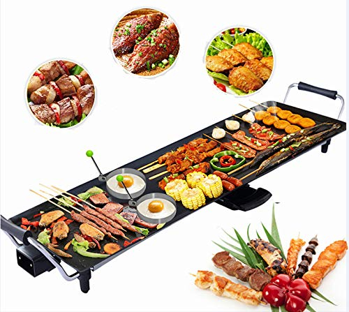 CASART Electric Teppanyaki Grill Table, 1800W Non-stick Griddle with Wooden Shovel, Outdoor Indoor BBQ Barbecue Hot Plate for Kitchen Dinner Party Camping Festival Cooking (XX Large)