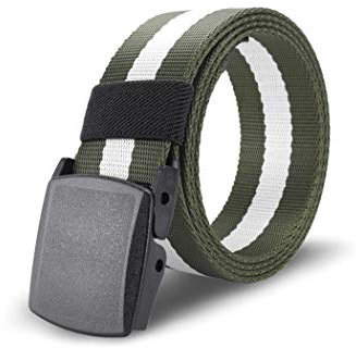 Flydo Unisex Gürtel Canvas Belt für Herren und Damen, stufenlos verstellbarer Stoffgürtel, mit Kunststoff Schnalle