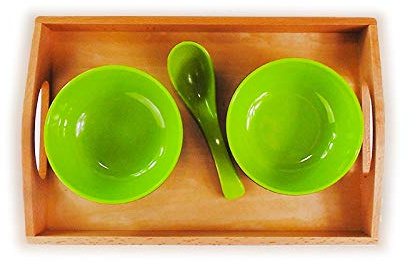 Montessori-Store Vassoio in Legno con Ciotole