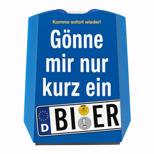 speecheese Gönne Mir nur kurz EIN Bier Parkscheibe mit 2 Einkaufswagenchips für Biertrinker witziges Nummernschild Design für einen Bierfan während des Kneipenbesuchs oder zum bestandenen