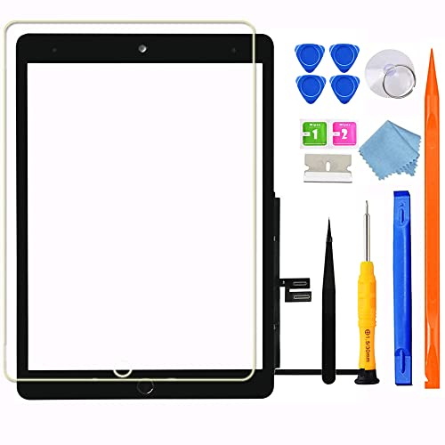Ersatz-Touch-Glas-Set für iPad 9 (9. Generation) A2602 A2603 A2604 A2605 Bildschirm-Ersatz-Touch-Glas-Kits, für iPad 9. Generation 10,2 Zoll (2021), vollständige Reparatur-Sets + Home-Taste [kein