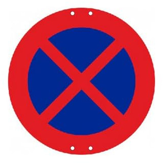 PRIME JJ SV-026 - Señal Metálica Metálica prohibido parar y estacionar 50x50 cm