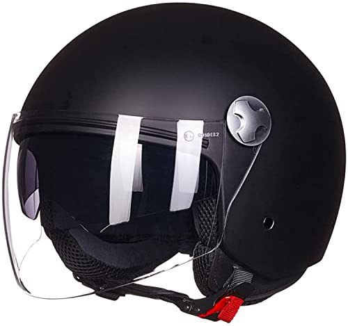 Adulti 3/4 Classic Mezzo Casco Da Motociclista Jet Casco Portatile Retrò Scodella Sicurezza Estivo Mezzo Casco Per Elicottero Da Pilota Chopper Vintage Per Moto Cruiser Aperto Casco ECE Omologato