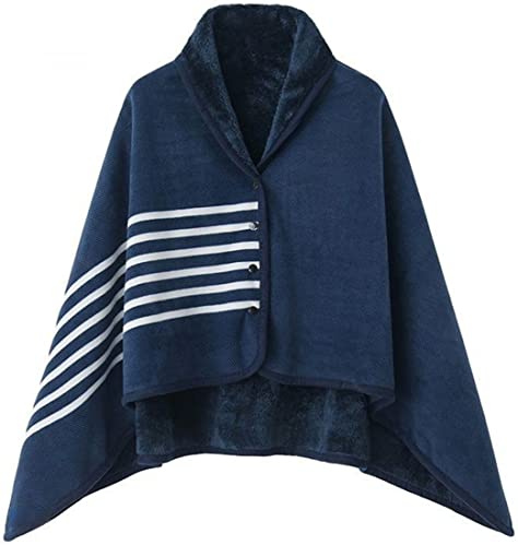 WINKEEY Poncho delle donne, mantello caldo invernale, maglia Cape Cardigan per le donne, Wrap Open Front Cape, coperta calda invernale, coperta in pile spessa