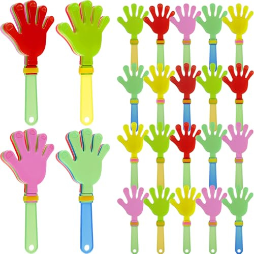 Meooeck 300 Pcs Hand Clappers 7.5 Inch Hand Clappers Noisemakers Bulk Noise Makers Party Favors Cheer Noise Makers for Sporting Events Fiesta Birthday Reward Cheers Game Party (Mixed Colors)