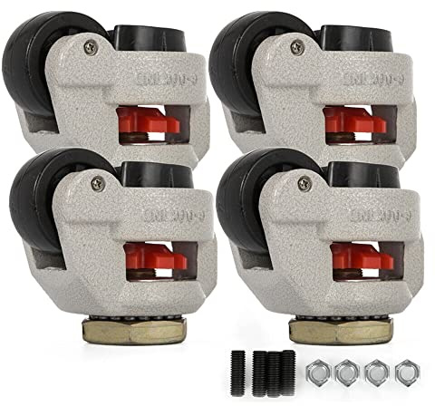 4 Stück Schwerlastrollen Industrierollen Lenkrollen Einziehbare Nivellierrollen, Nylon-Aluminiumlegierung, GD-60S Schwenkbare Rollen für Schwerlastmöbel, Werkbank, Schweißtisch 500KG