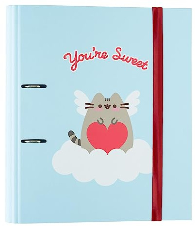Grupo Erik 2 Ringbuch A4 - Pusheen Katze Schreibwaren | 10,6 x 12,6 Zoll - 27 x 32 cm - A4 Ringbuchmappe Dokumentenmappe | Pusheen Geschenke für Katzenliebhaber