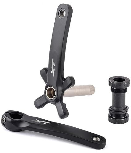 LSRRYD Fahrrad Kurbelarm Set 170mm 175mm 104 BCD Mountainbike Kurbelgarnitur mit Tretlager Für MTB BMX Straßenräder (Color : Black, Size : 175mm)
