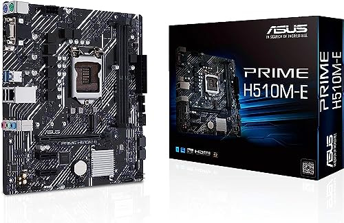 ASUS Prime H510M-E LGA1200 (Intel® 11th/10th Gen) Micro-ATX Motherboard (PCIe 4.0,M.2 Slot, 1Gb LAN, DP,HDMI, D-Sub, USB 3.2 Gen 1, COM Header, TPM Header, 4K@60Hz)