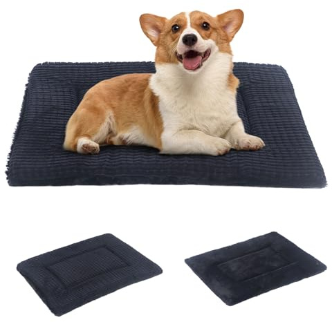 BVAGSS Orthopädisches Hundebett, Waschbar Hundekissen flauschig Hundematte, Umkehrbar Weiche und Warme Hundematte für klein mittel große Hunde XH079 (76x50x4cm,Dark Grey)