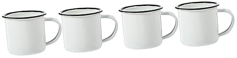Toddmomy 4 Pcs old retro drinking glass enamel espresso cup milk coffee mugs enamel camping cup campfire coffee mug espresso cups winter coffee mug toddler iron 6cm white milk storage cup