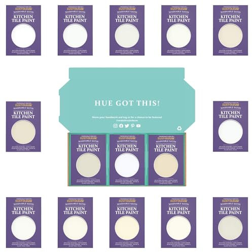 Rust-Oleum Kitchen Wall Tile Paint in Satin Finish – Elegant Whites Tester Box