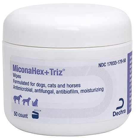 MiconaHex+Triz Wipes, 2.25 round for Dogs, Cats and Horses, 50 count jar