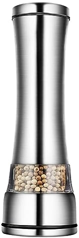 Gewürzmühle Pfeffermühle Manuelle Küchenhelfer Für Kochen Und Grillen. Langlebige, Umweltfreundliche Edelstahlmühle Chilimühle (Color : Silver, Size : 2pcs)