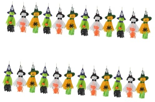 ibasenice STK Halloween-anhänger Halloween-bar-anhänger Vogelscheuche-Dekoration -kürbis- Hausverzierung Hexen Baumschmuck Papier Kind Wassertropfen