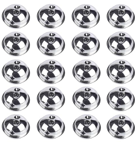 20 silberfarbene Weihnachtsglocken, runde Metallglocken, 30 mm, leuchtende Farben, Glöckchen zum Basteln, Weihnachten, Windspiele, Schmuck, Ornamente, Urlaub, Zuhause, Party-Dekoration