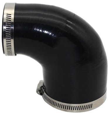 Ablaufschlauch Auto-Ladeluftkühler, Turbo-Ansaugrohr-Kupplung, schwarzer Silikonschlauch, 90 Grad großer bis kleiner Anschluss Wasserpumpe (Color : 57MM-63MM)