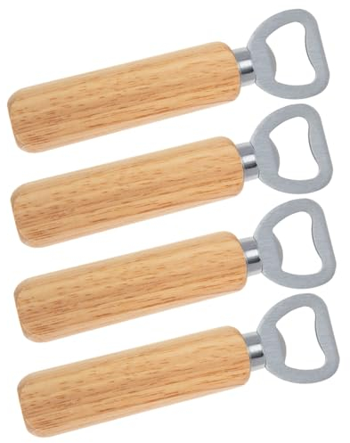 Cabilock 4 Stück Hölzerner Korkenzieher Für Flaschendeckel Hebel Dosenstecher Vielseitiger Dosenöffner Kappenöffner Metalldosenöffner Tragbarer Dosenöffner Dosenöffner
