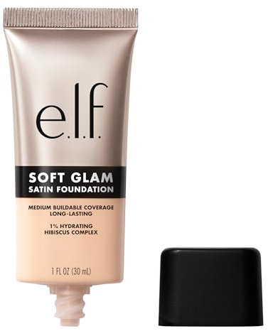 e.l.f. Soft Glam Foundation, Medium Coverage, Long-Lasting & Buildable Foundation For A Smooth, Satin Finish, Vegan & Cruelty-Free, 14 Fair Cool
