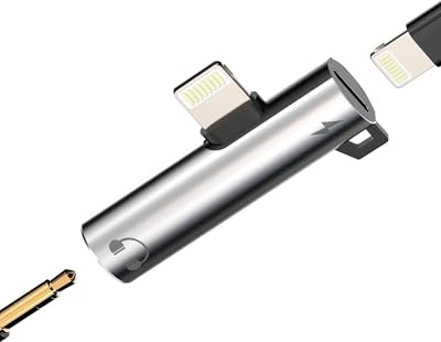 Lightning auf 3.5mm Kopfhörer Klinke Adapter(2 in 1)Laden Cable Jack Konverter für iPhone 14 13 12 Pro Max Auto AUX Audio Kabel Splitter für Apple MFI Certified für iPad Ladegerät Headphone Anschluss