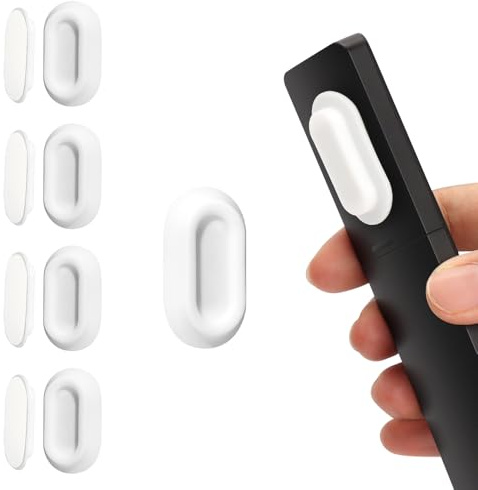 WALLFID Silikon-Magnet-Fernbedienunghalter,4 Pack Wand-Organisator für gekörnte Fernbedienungen,brandneues eingebettetes Slot-Design für sicheren Halt,selbstklebender TV-Speicher (Weiß 4 Pack)