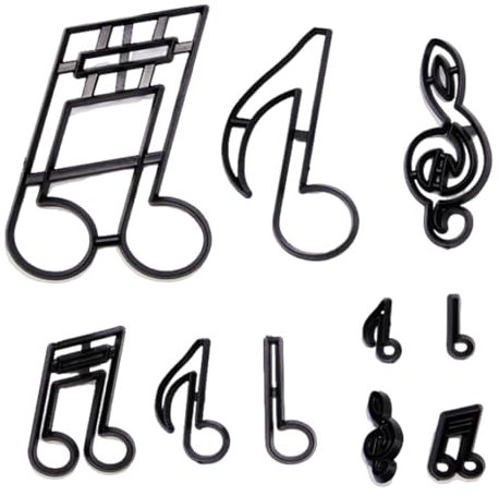 10Pcs Cortadores De Fondant De Música, Toppers De Pastel De Música, Juego De Cortadores De Galletas, Decoraciones Musicales