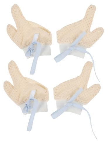 SHOWERORO Fäustlinge Für Jungen Und Mädchen Fingerlutschhandschuhe Mit Kordelzug Für Kleinkinder Beißfäustlinge Bequeme Baumwolle 2 Paar
