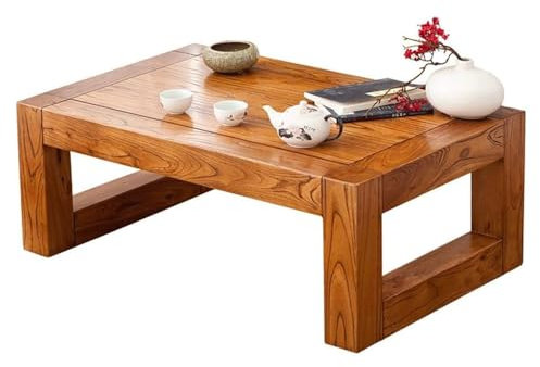 KLJUddGY Bodentisch Haushaltsboden Massivholz Niedriger Tisch Moderner Erkerfenstertisch Wohnzimmer Tatami Teetisch Rechteckiger Couchtisch einzigartig