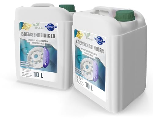 DTP-SOFT Detergente per freni, 2 x 10 litri, detergente per officina, privo di acetone, sgrassatore per parti, senza acetone, 20 l