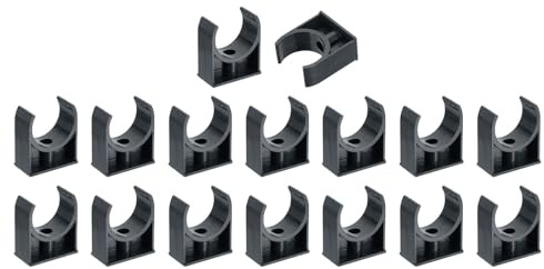 sourcing map 16 abrazaderas de tubería de agua de PVC, hebillas de manguera de tubo en forma de U, soporte de tubo de riego para 40 mm de diámetro exterior para bandejas de TV, tubo de soporte, color