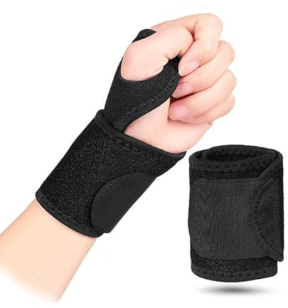 HPONEZJ Handgelenk Bandage Sport Handgelenkstütze Kompression Handgelenkbandage Verstellbar Gelenkbandage Atmungsaktiv Handbandage Handgelenk Stützbandage für Sehnenentzündung Gelenkschmerzen Schwarz