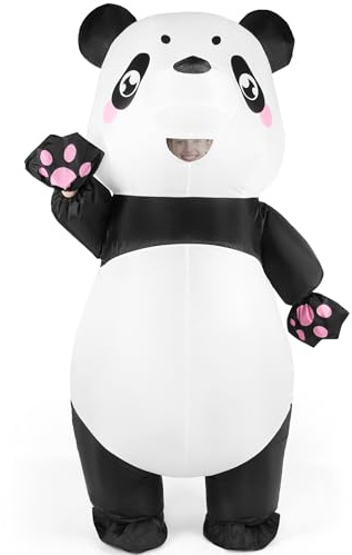 Boveco Halloween Panda Inflatable Costume Adult Animal Blow up Fancy Dress Costumes Full Body Suit for Cosplay Holiday Party
