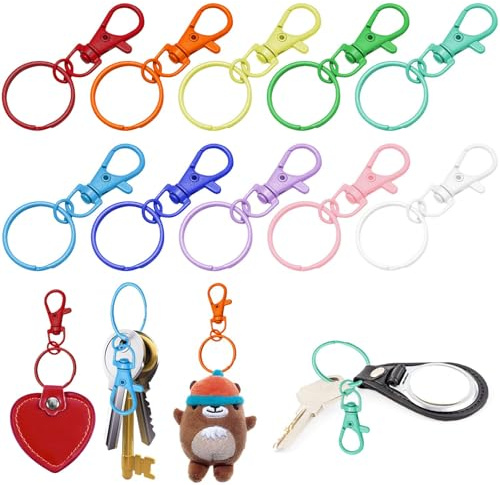Schlüsselanhänger Selber Machen,100 Stück Schlüsselanhänger Ringe,Schlüsselanhänger Karabiner,Schlüsselringe Klein,Schlüsselring,Karabinerhaken Mit Drehgelenk,Schlüsselanhänger Basteln für DIY